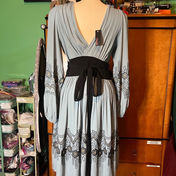 NWT Trashy Diva Deco Embroidered Dress in French Blue US 10 - Picture 9 of 12